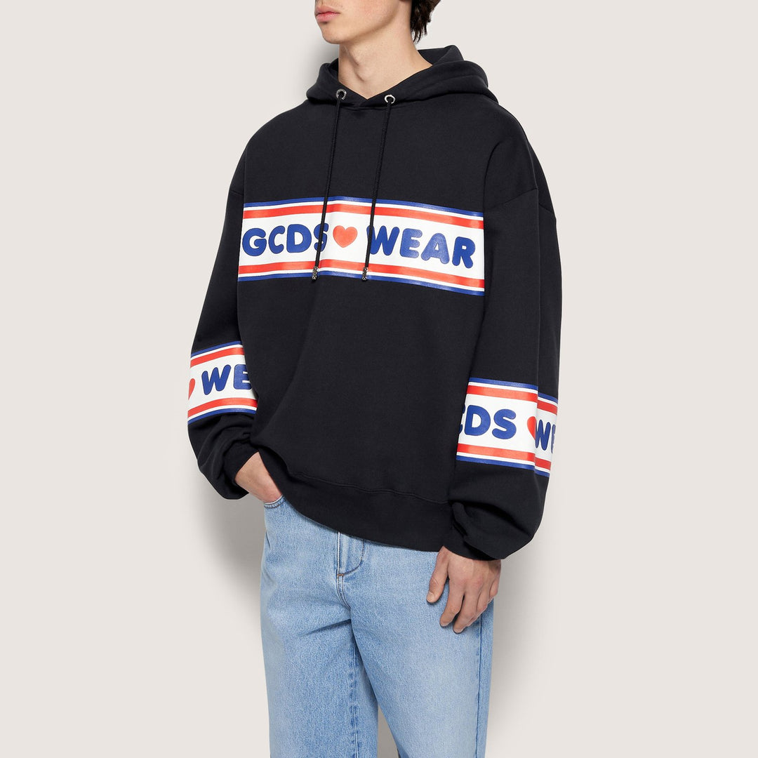 Gcds logo-print cotton hoodie Veronique Luxury Collections