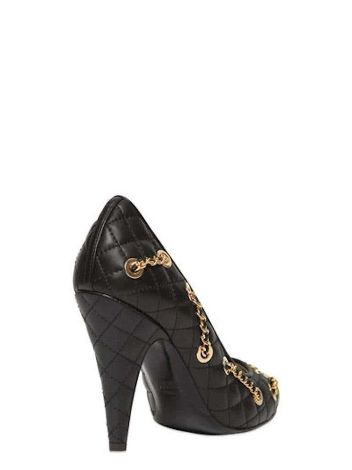 Moschino Black Leather High Heels