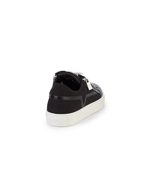 Versace Collection Double Zip Leather Sneakers Veronique Luxury Collections