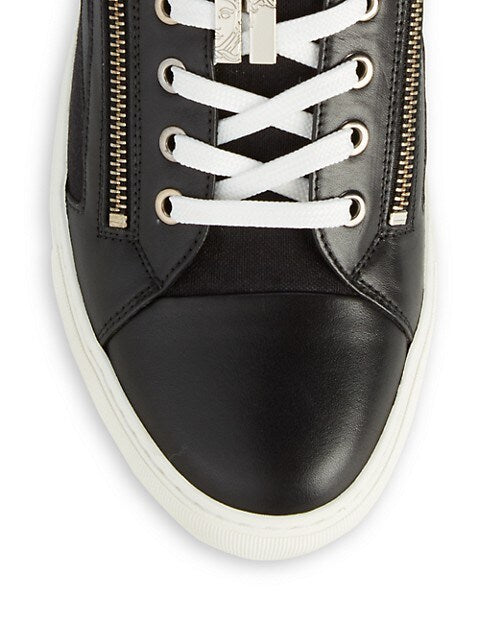 Versace Collection Double Zip Leather Sneakers Veronique Luxury Collections