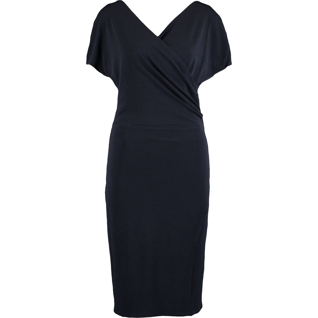 MARLENE BIRGER  Navy Frill Midi Dress