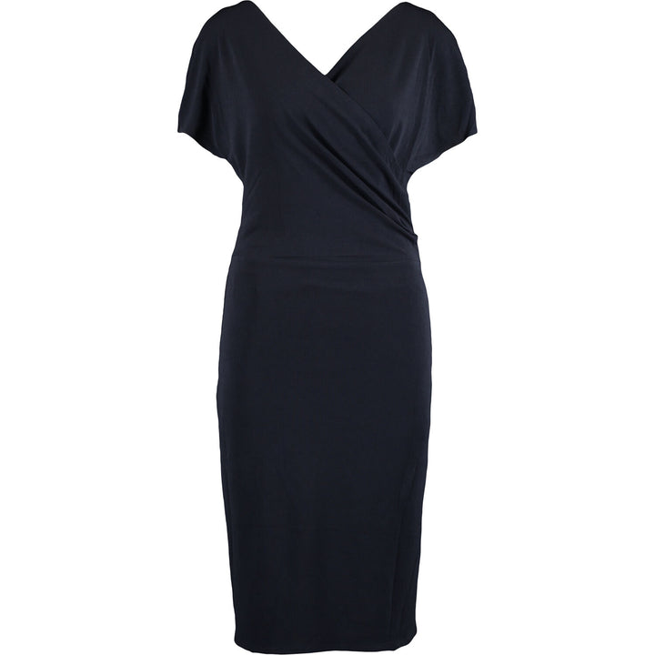 MARLENE BIRGER  Navy Frill Midi Dress
