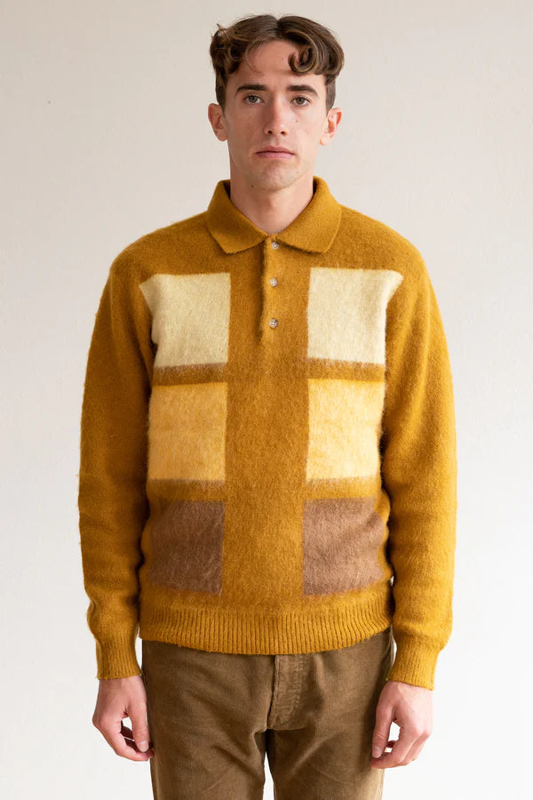 BEAMS PLUS check-pattern polo-collar jumper Veronique Luxury Collections