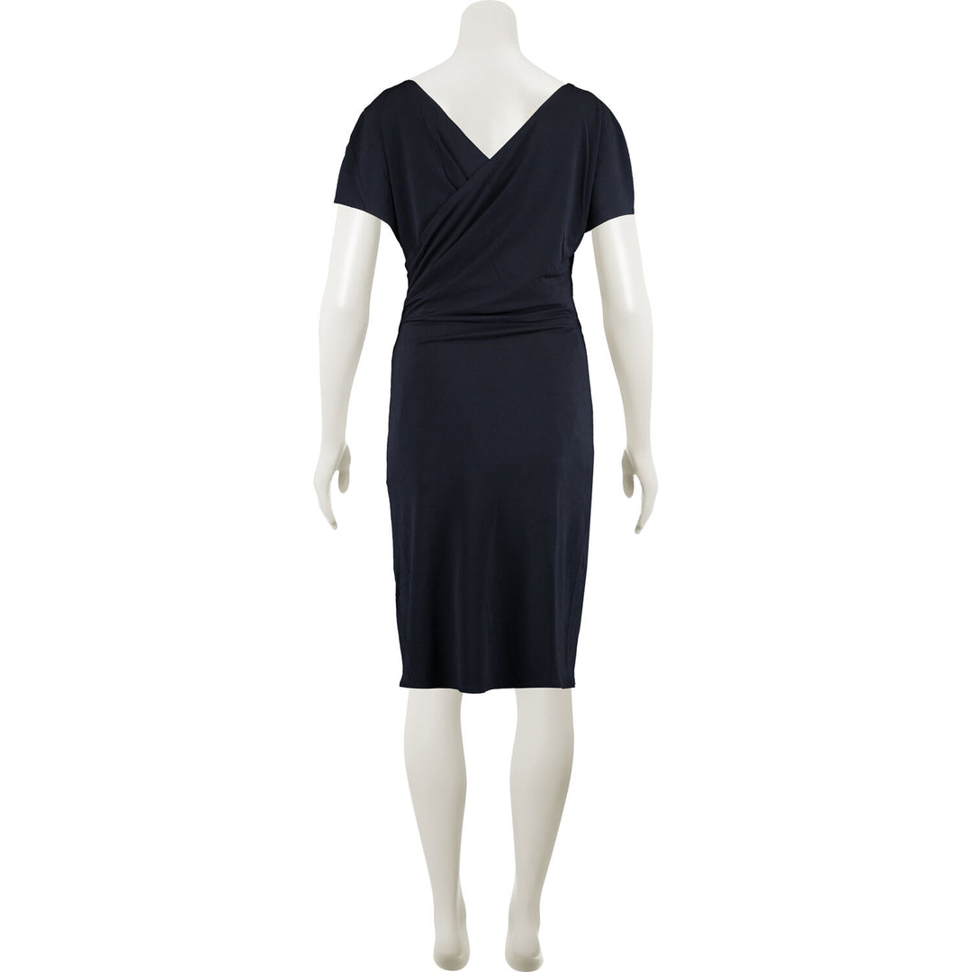 MARLENE BIRGER  Navy Frill Midi Dress