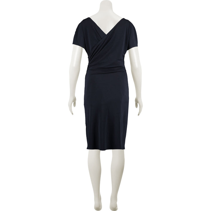 MARLENE BIRGER  Navy Frill Midi Dress