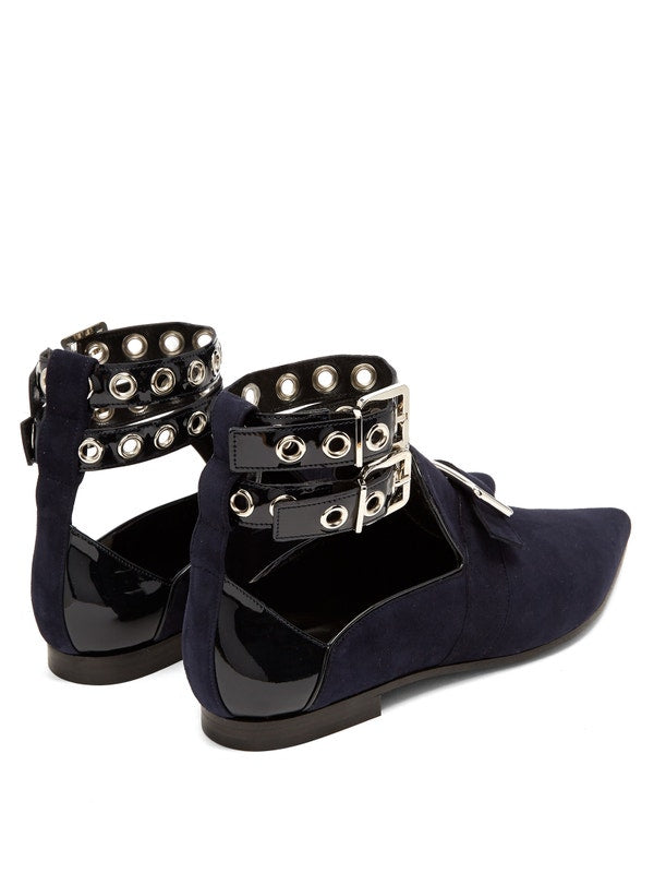 Robert Clergerie X Self-portrait Lolli Suede Flats