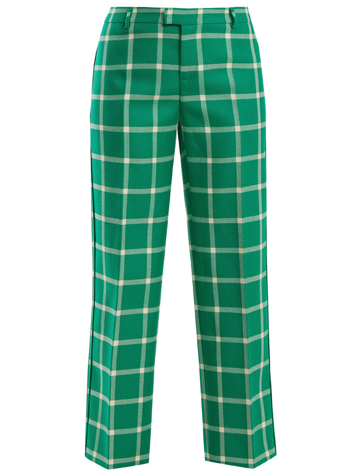 Red Valentino Oversized Checked Wool Trousers Veronique Luxury Collections