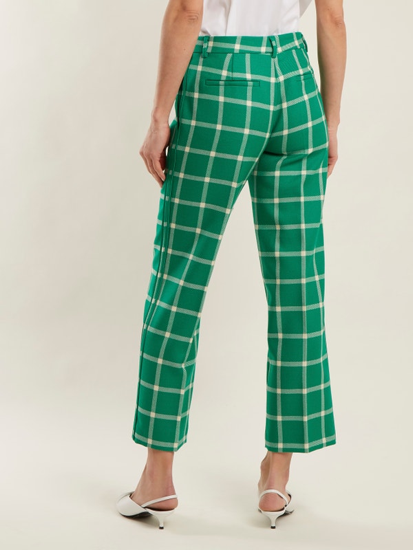 Red Valentino Oversized Checked Wool Trousers Veronique Luxury Collections