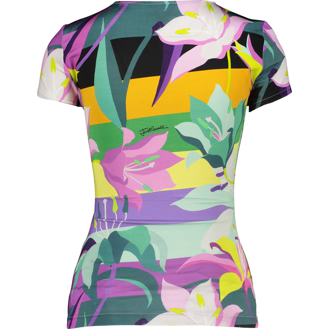Just Cavalli Multicolour Floral Short Sleeve Top