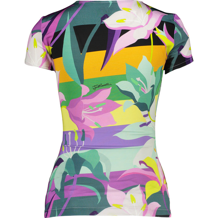 Just Cavalli Multicolour Floral Short Sleeve Top