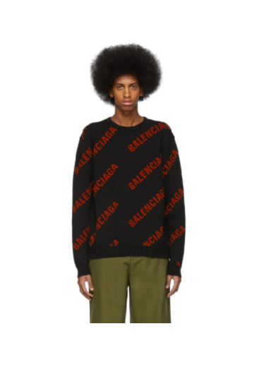 Balenciaga All Over Logo Sweatshirt