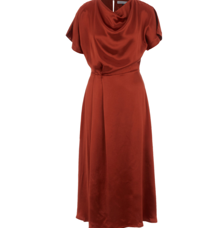 Miranda Dunn Orange Midi Dress