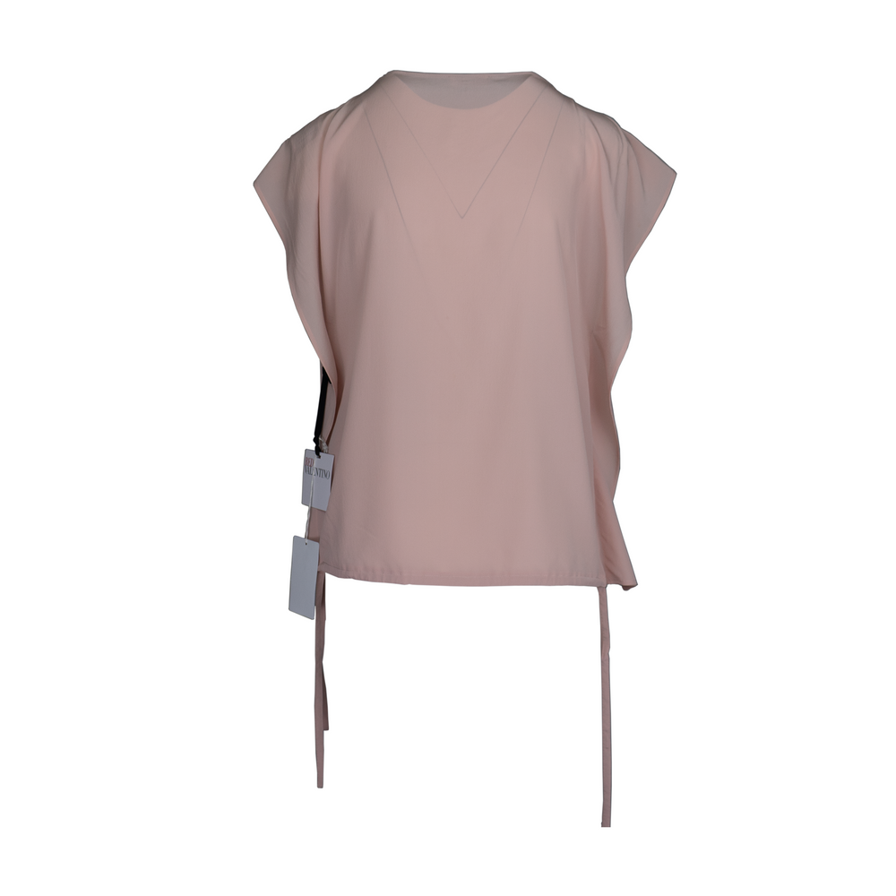 Red Valentino Ruffle-Trimmed Beige Blouse Veronique Luxury Collections