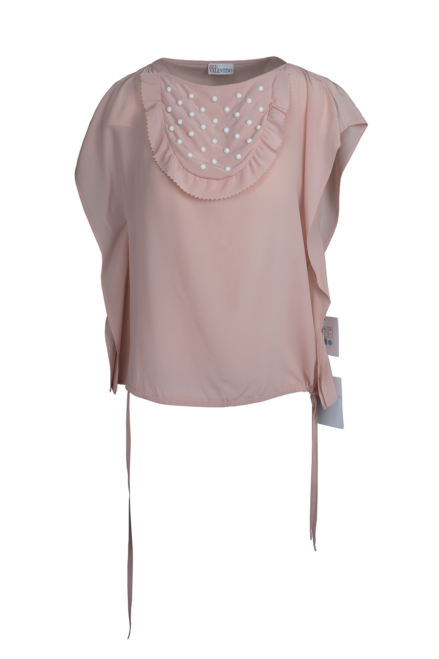 Red Valentino Ruffle-Trimmed Beige Blouse Veronique Luxury Collections