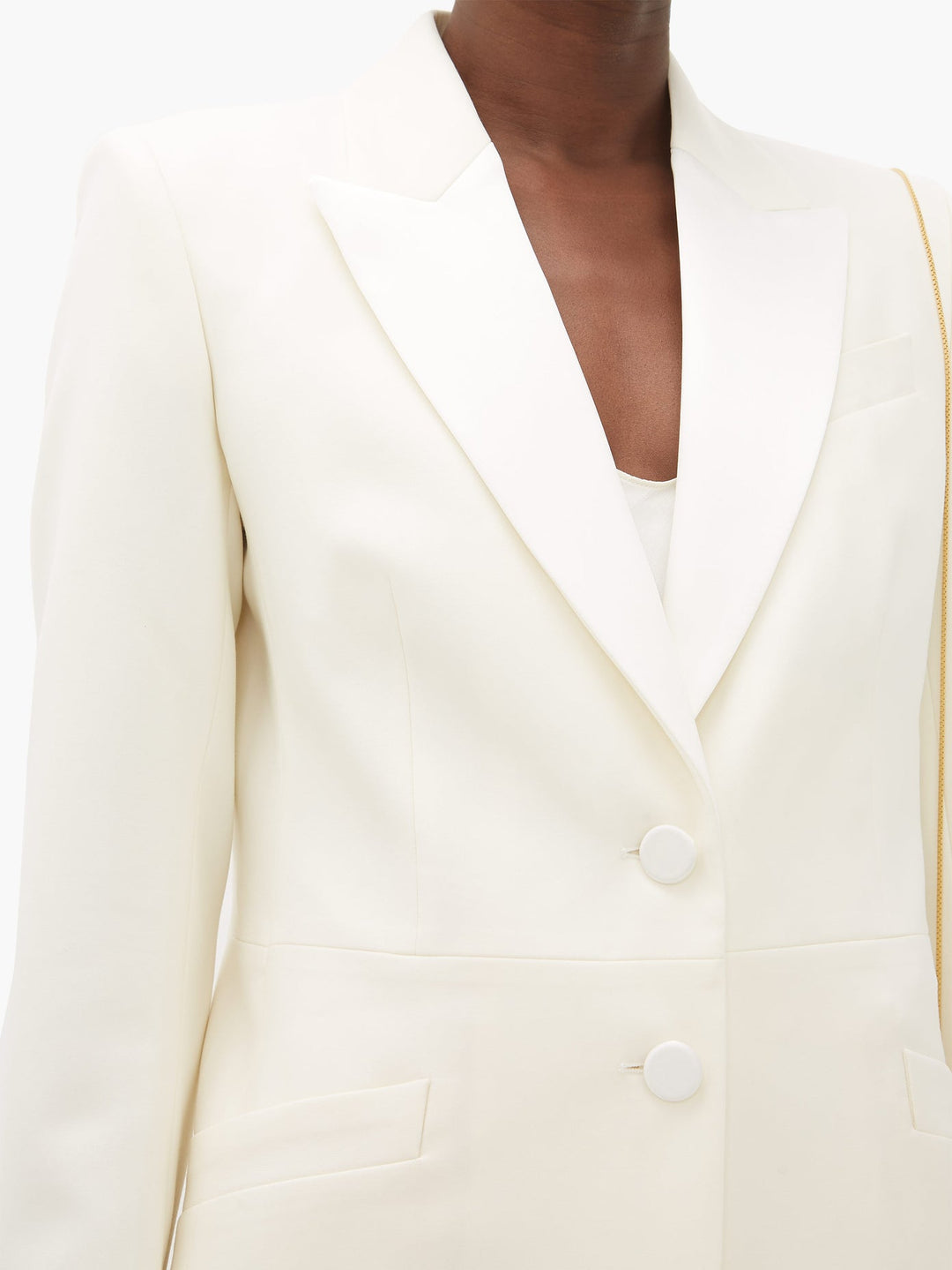 Racil Single-Breasted Wool Jacket White Veronique Luxury Collections