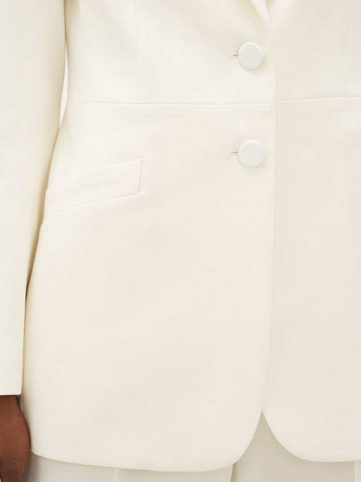 Racil Single-Breasted Wool Jacket White Veronique Luxury Collections