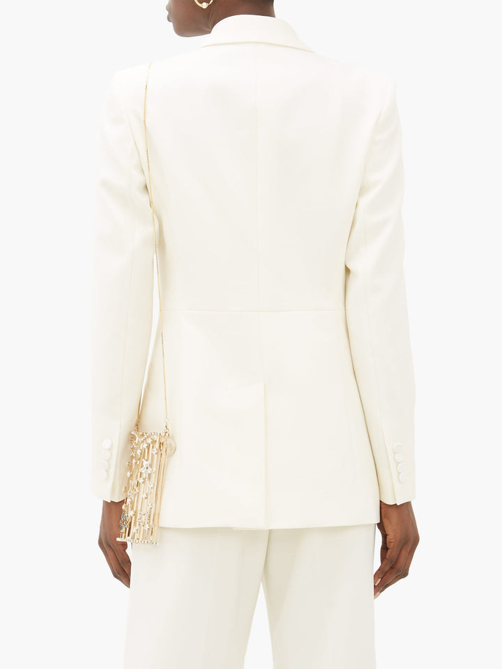 Racil Single-Breasted Wool Jacket White Veronique Luxury Collections