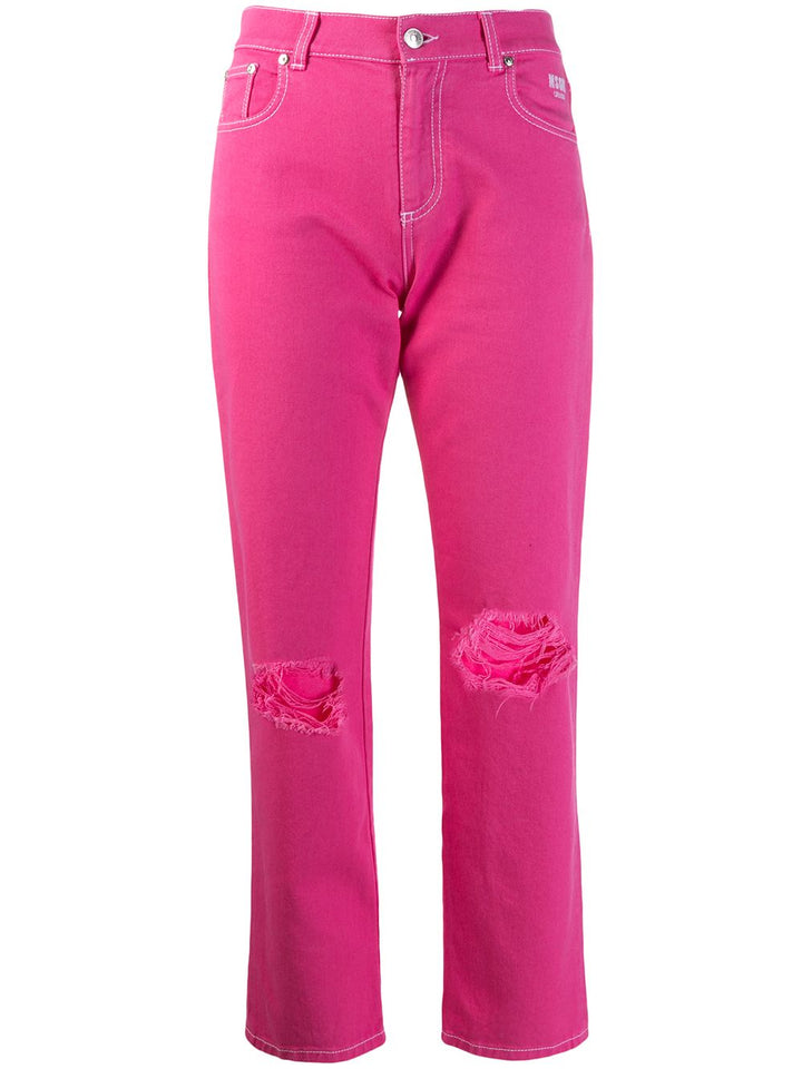 MSGM Fuschia Slim Fit Jeans