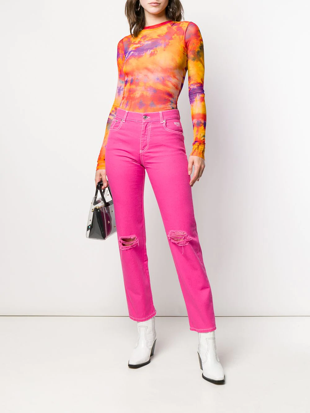 MSGM Fuschia Slim Fit Jeans