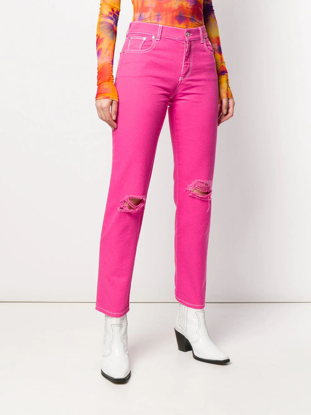 MSGM Fuschia Slim Fit Jeans