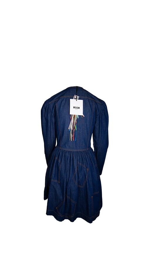 MSGM Embroidered Denim Shirt Dress Veronique Luxury Collections