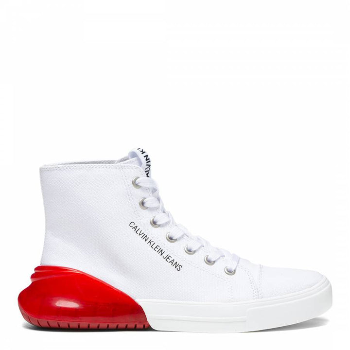 CALVIN KLEIN JEANS White High Top Moreen Trainers Veronique Luxury Collections