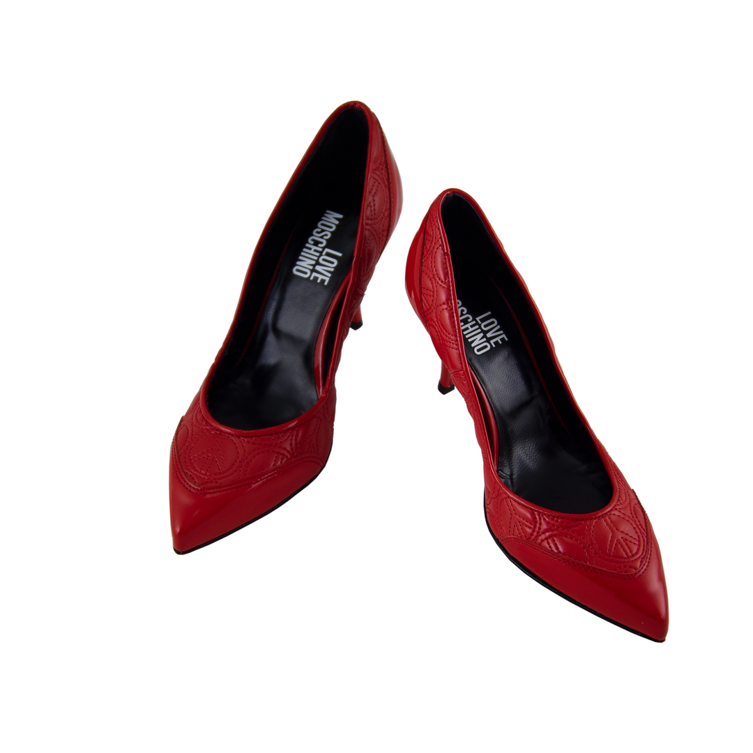 Love Moschino Red Pointed Toe Pumps