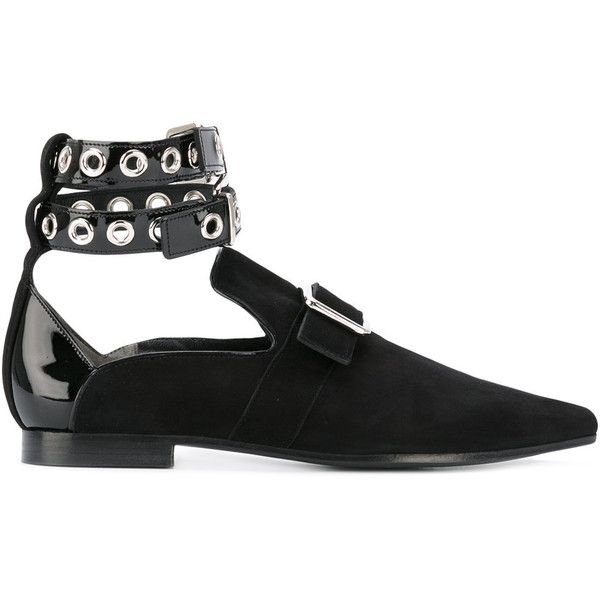 Robert Clergerie Women's Black X Self-portrait Lolli Point-toe Suede Flats Veronique Luxury Collections