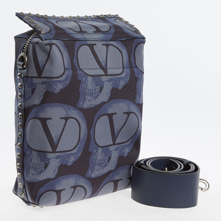 VALENTINO GARAVANI  Blue Skull Pattern Shoulder Bag Veronique Luxury Collections