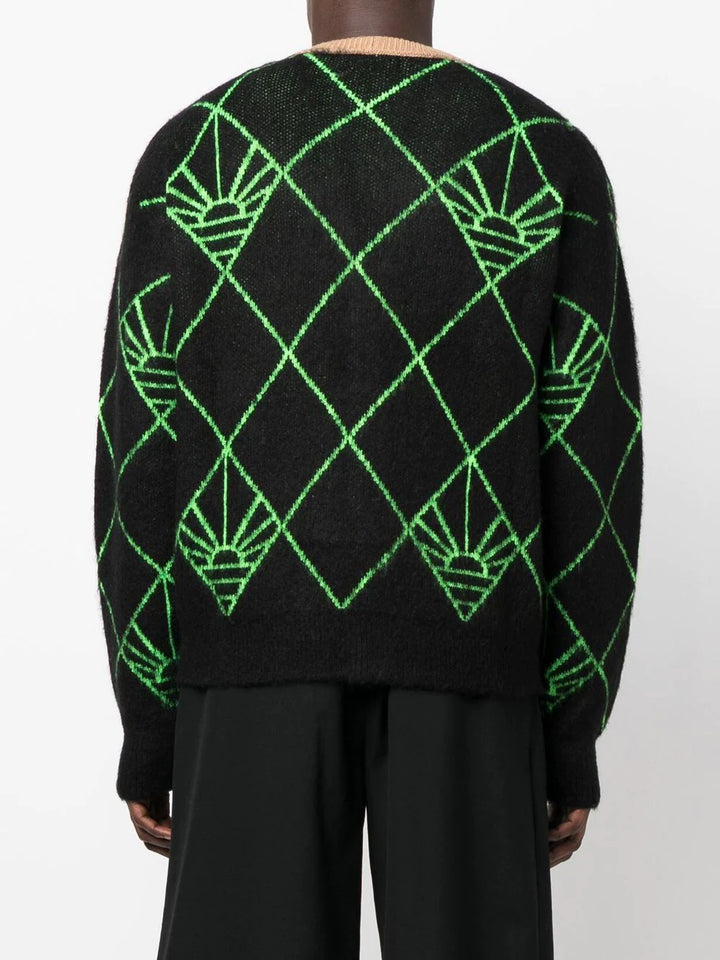 PACCBET abstract-pattern knit cardigan Veronique Luxury Collections