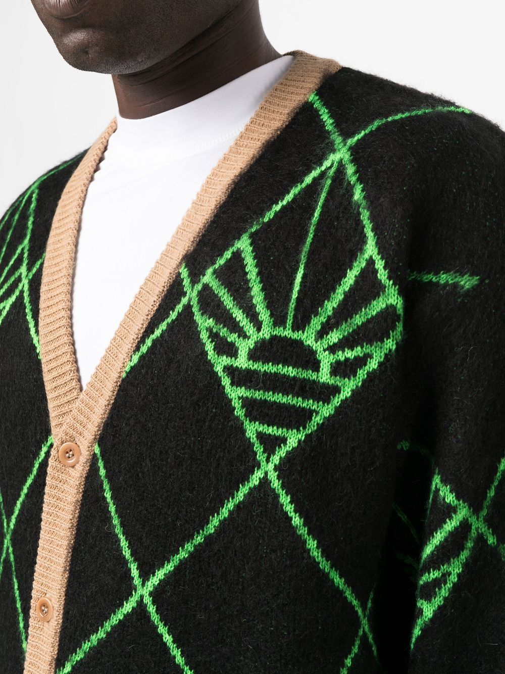 PACCBET abstract-pattern knit cardigan Veronique Luxury Collections
