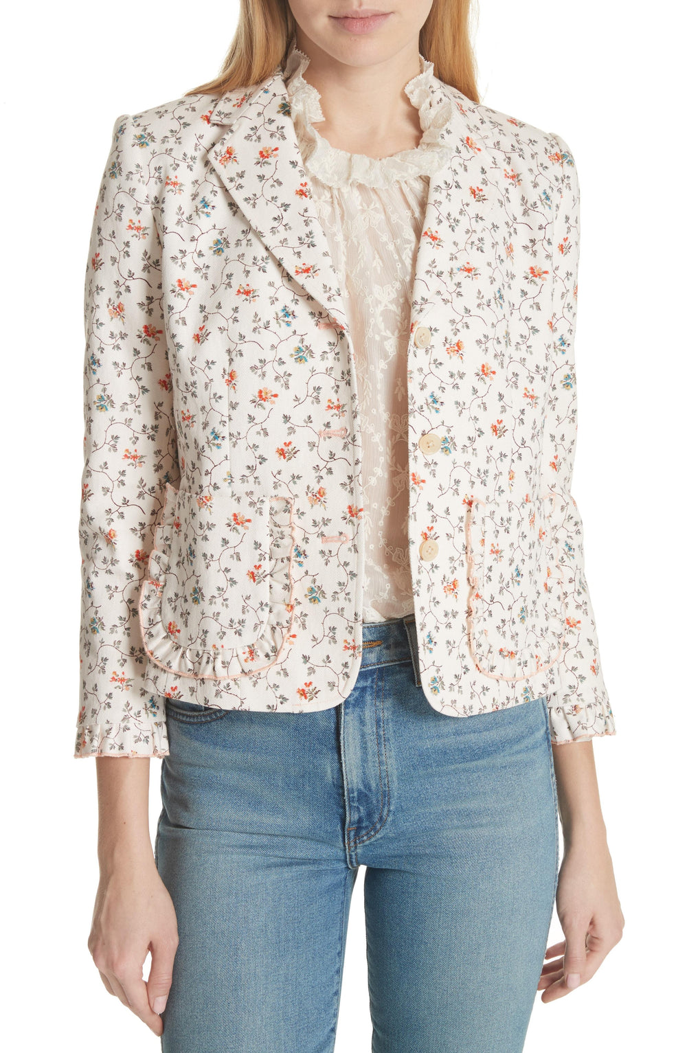 Vine Print Twill Jacket Veronique Luxury Collections