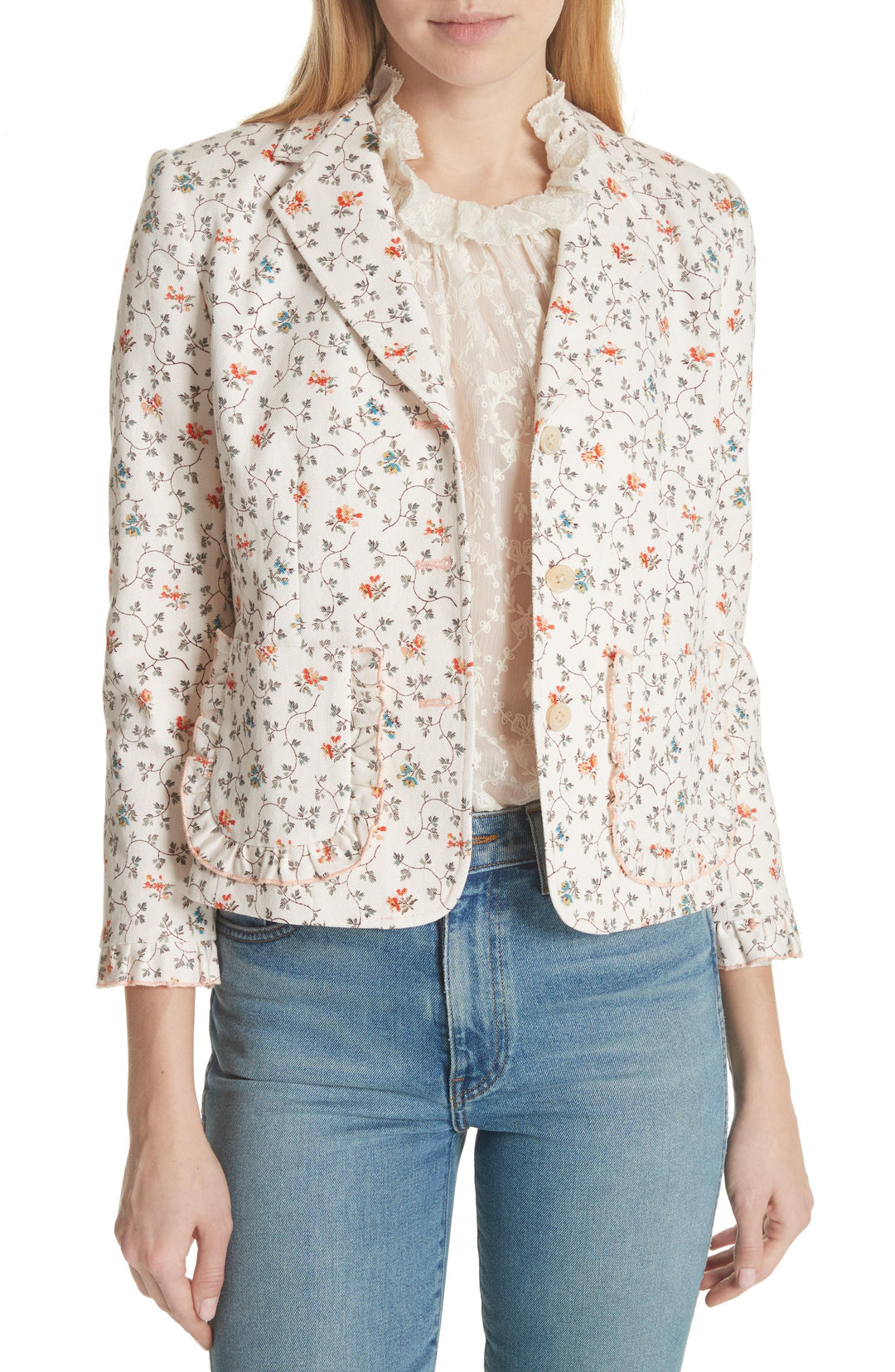 Vine Print Twill Jacket Veronique Luxury Collections