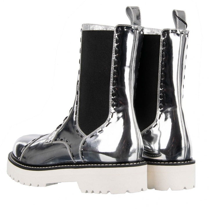 Dolce & Gabbana  Woman Metallic Patent-leather Boots Silver