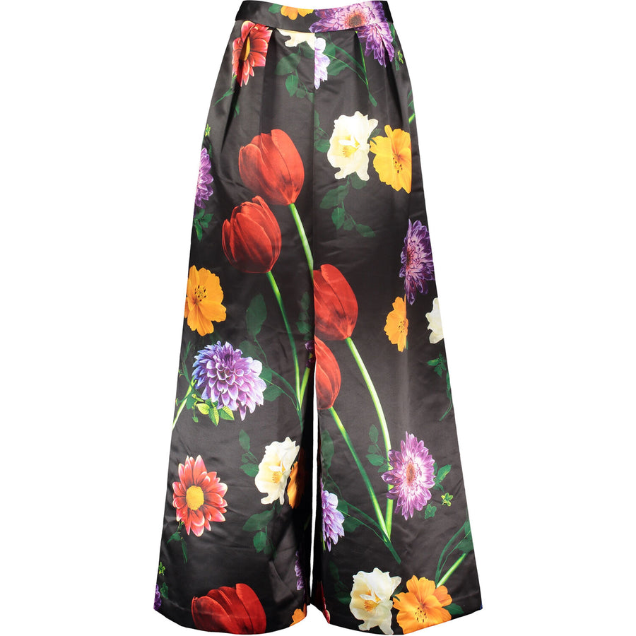 ALICE & OLIVIA  Black Floral Culotte Trousers Veronique Luxury Collections