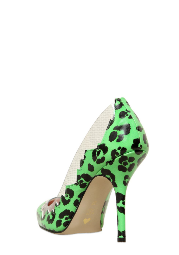 Boutique Moschino Green Leopard Printed Shoes Veronique Luxury Collections