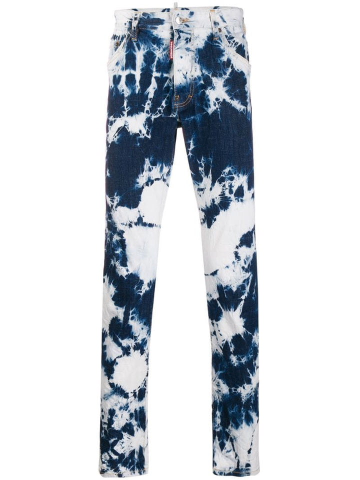 DSQUARED2 Blue & White Tie Dye Cool Guy Jeans Veronique Luxury Collections