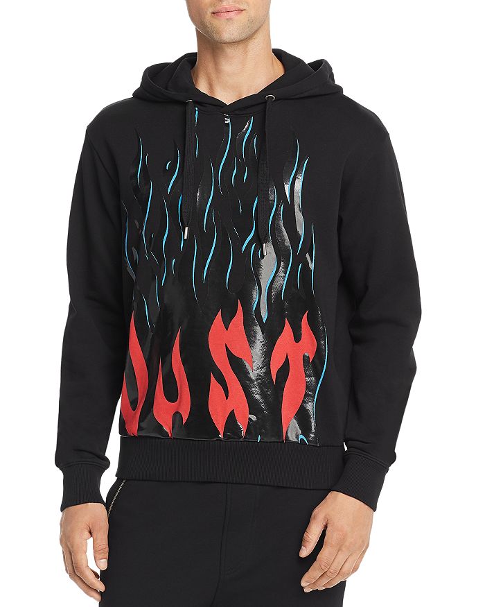 JUST CAVALLI Black Flames Zip Hoodie Veronique Luxury Collections