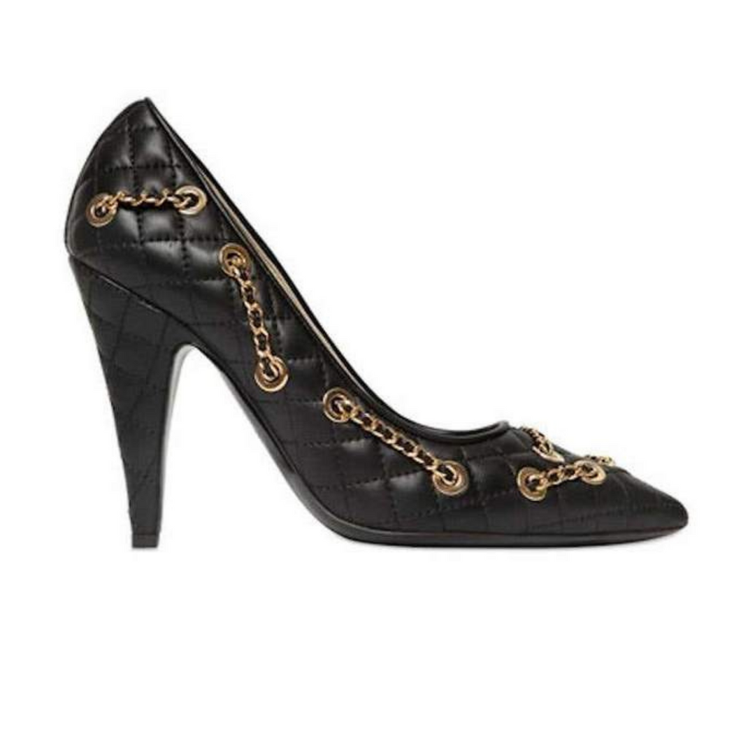 Moschino Black Leather High Heels