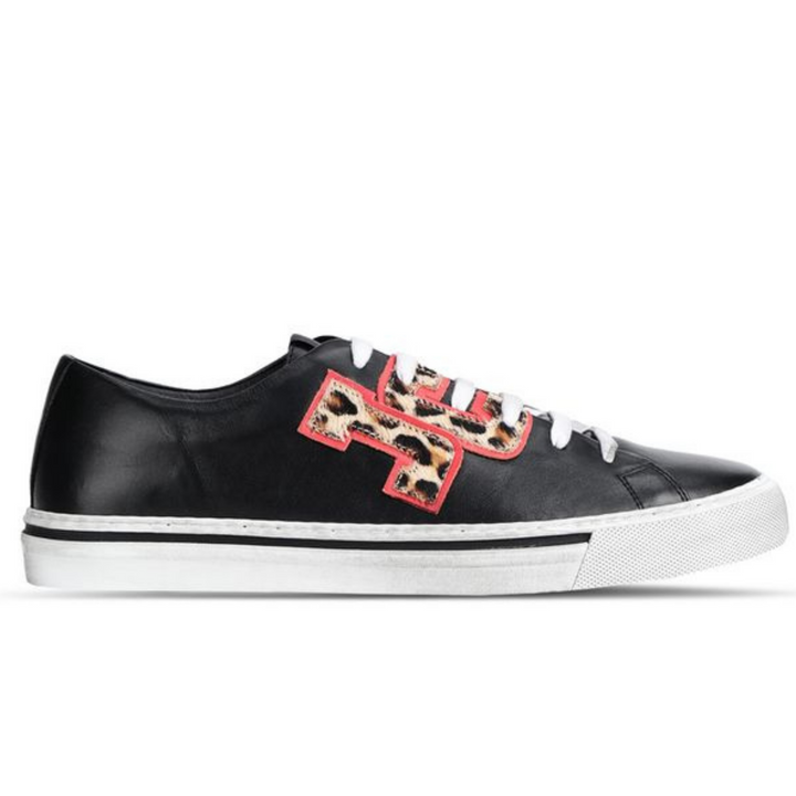 Just Cavalli Leopard Print Sneakers In Black