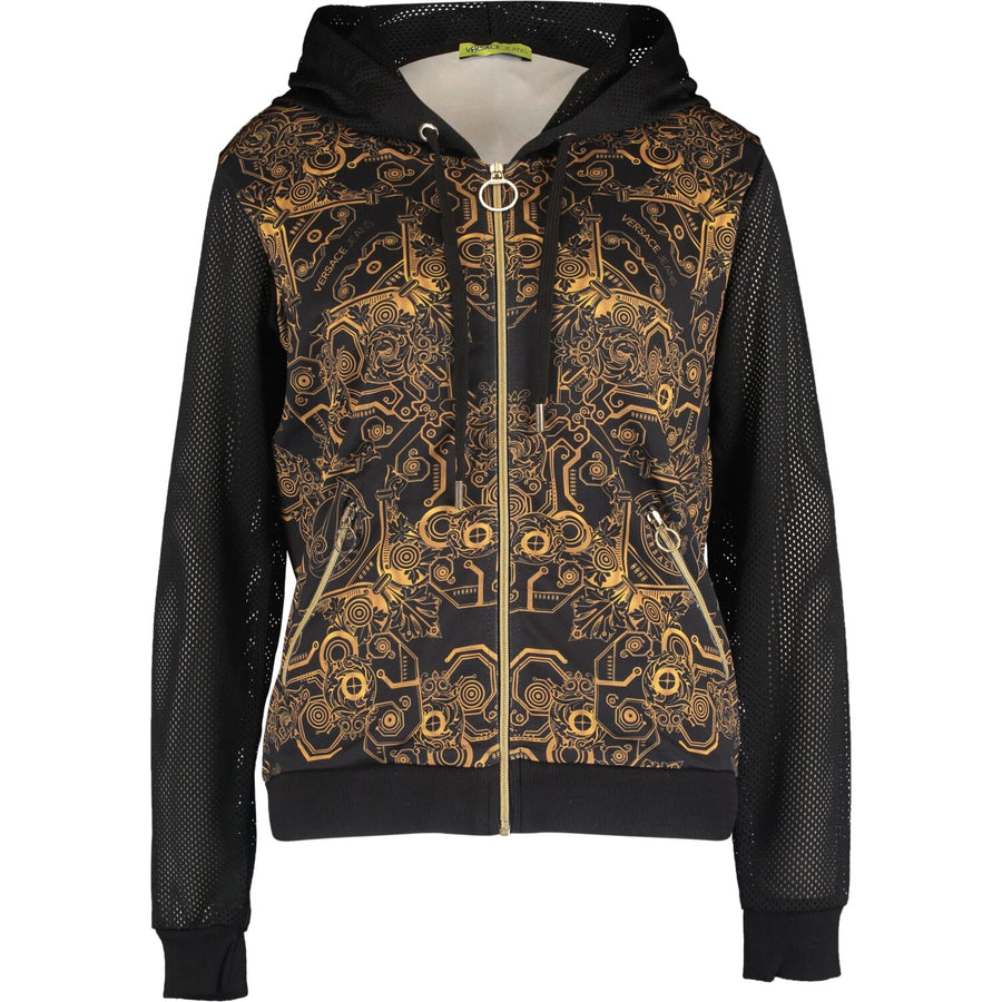 VERSACE JEANS  Black & Gold Baroque Bomber Jacket Veronique Luxury Collections