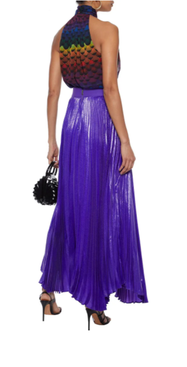 ALICE & OLIVIA  Violet Silk Blend Maxi Skirt Veronique Luxury Collections