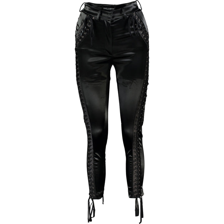 DOLCE & GABBANA  Black Lace Trousers Veronique Luxury Collections