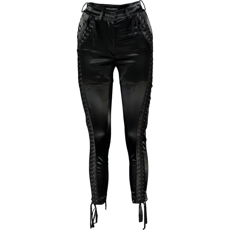 DOLCE & GABBANA  Black Lace Trousers Veronique Luxury Collections