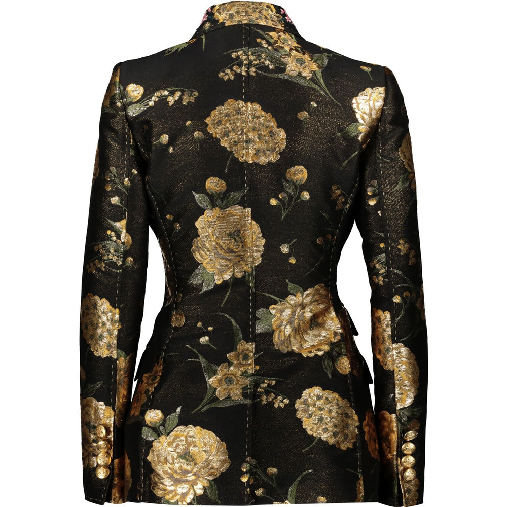 DOLCE & GABBANA  Black & Gold Double Breast Blazer Veronique Luxury Collections