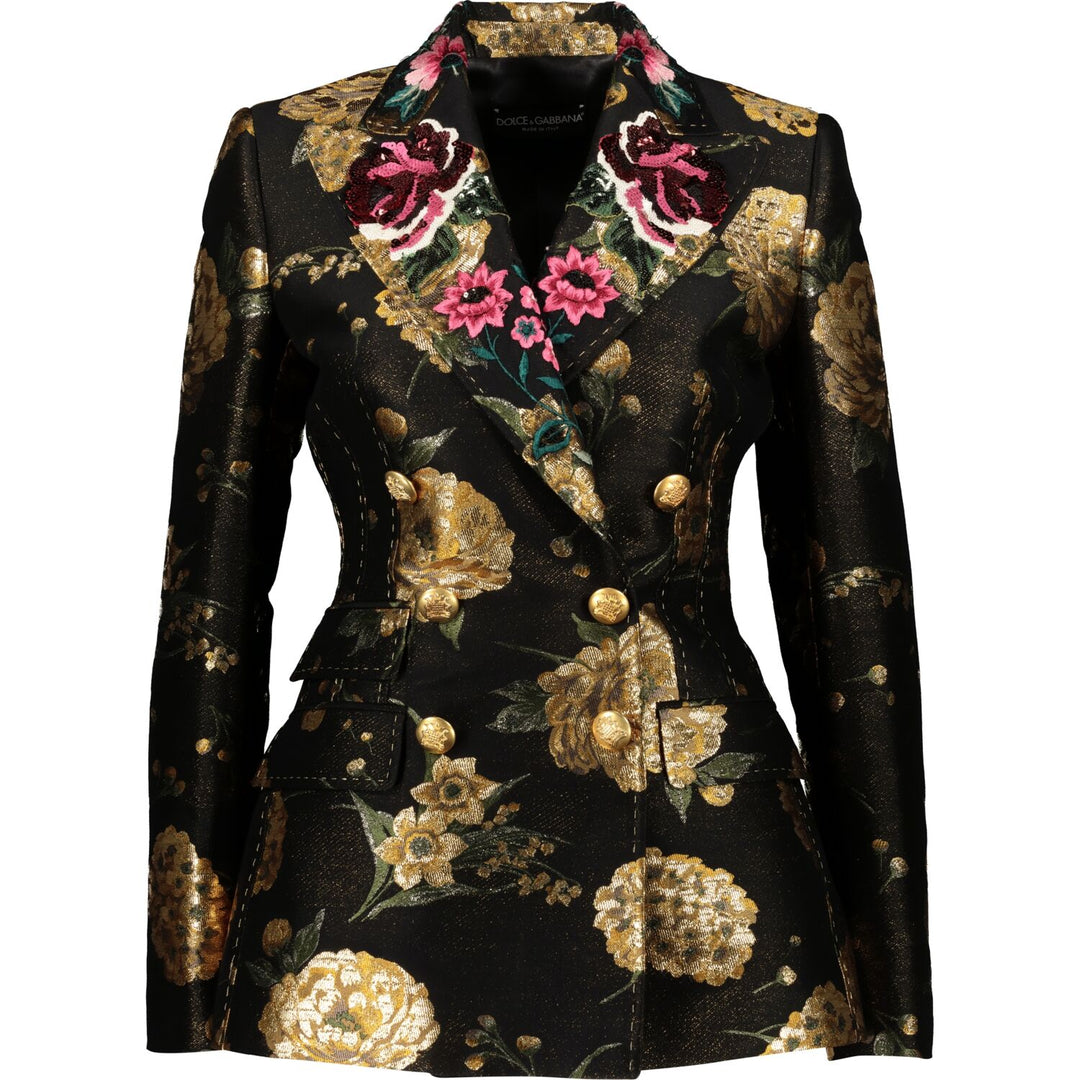 DOLCE & GABBANA  Black & Gold Double Breast Blazer Veronique Luxury Collections