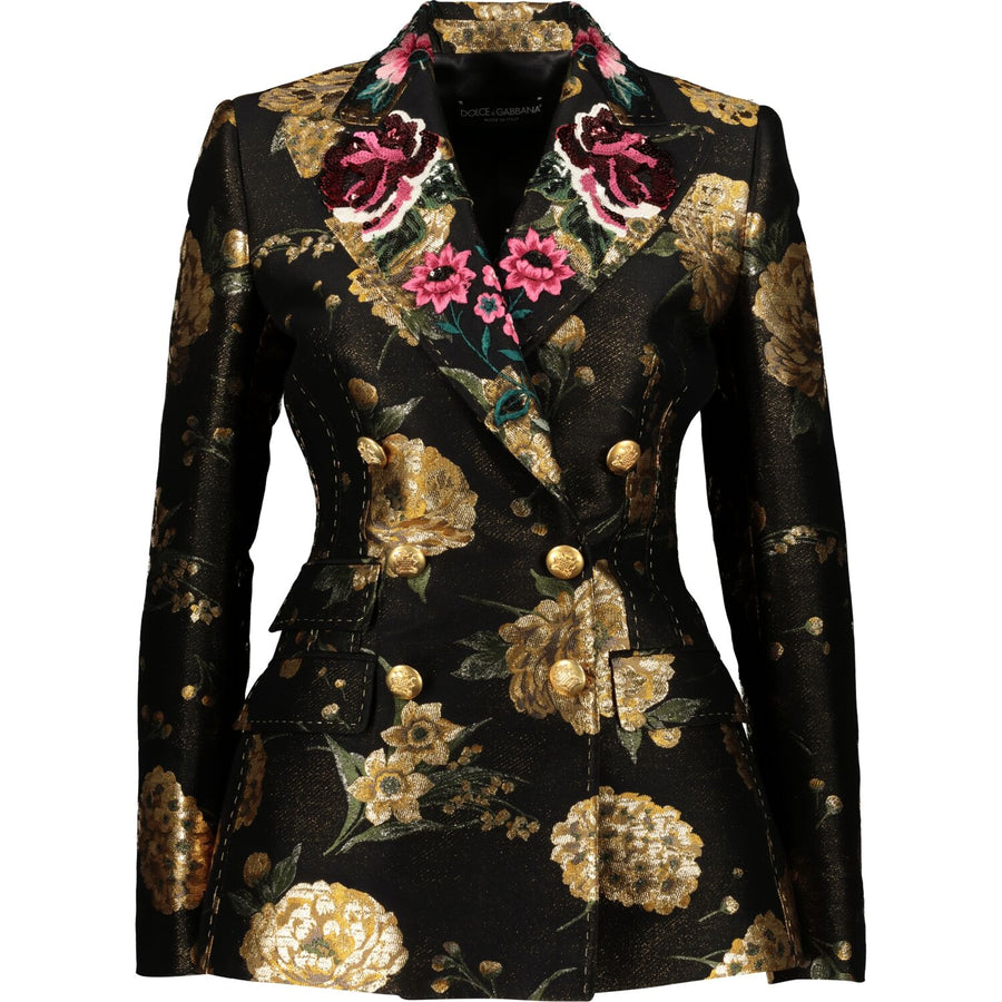 DOLCE & GABBANA  Black & Gold Double Breast Blazer Veronique Luxury Collections