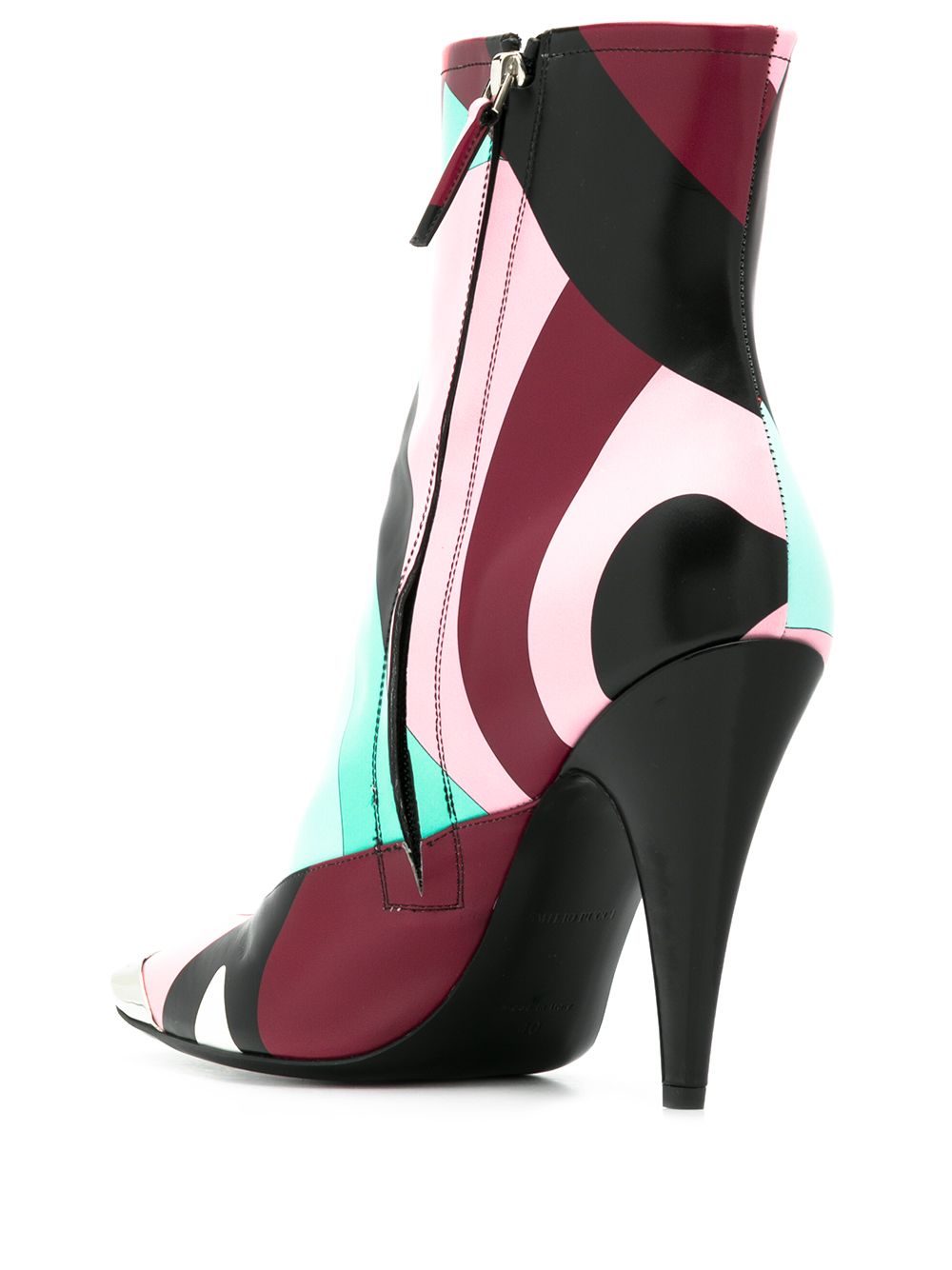 EMILIO PUCCI  Pink Patterned Leather Heeled Ankle Boots Veronique Luxury Collections