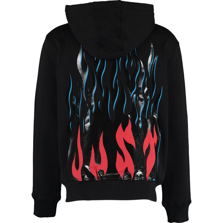 JUST CAVALLI Black Flames Zip Hoodie Veronique Luxury Collections