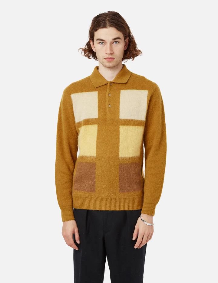 BEAMS PLUS check-pattern polo-collar jumper Veronique Luxury Collections